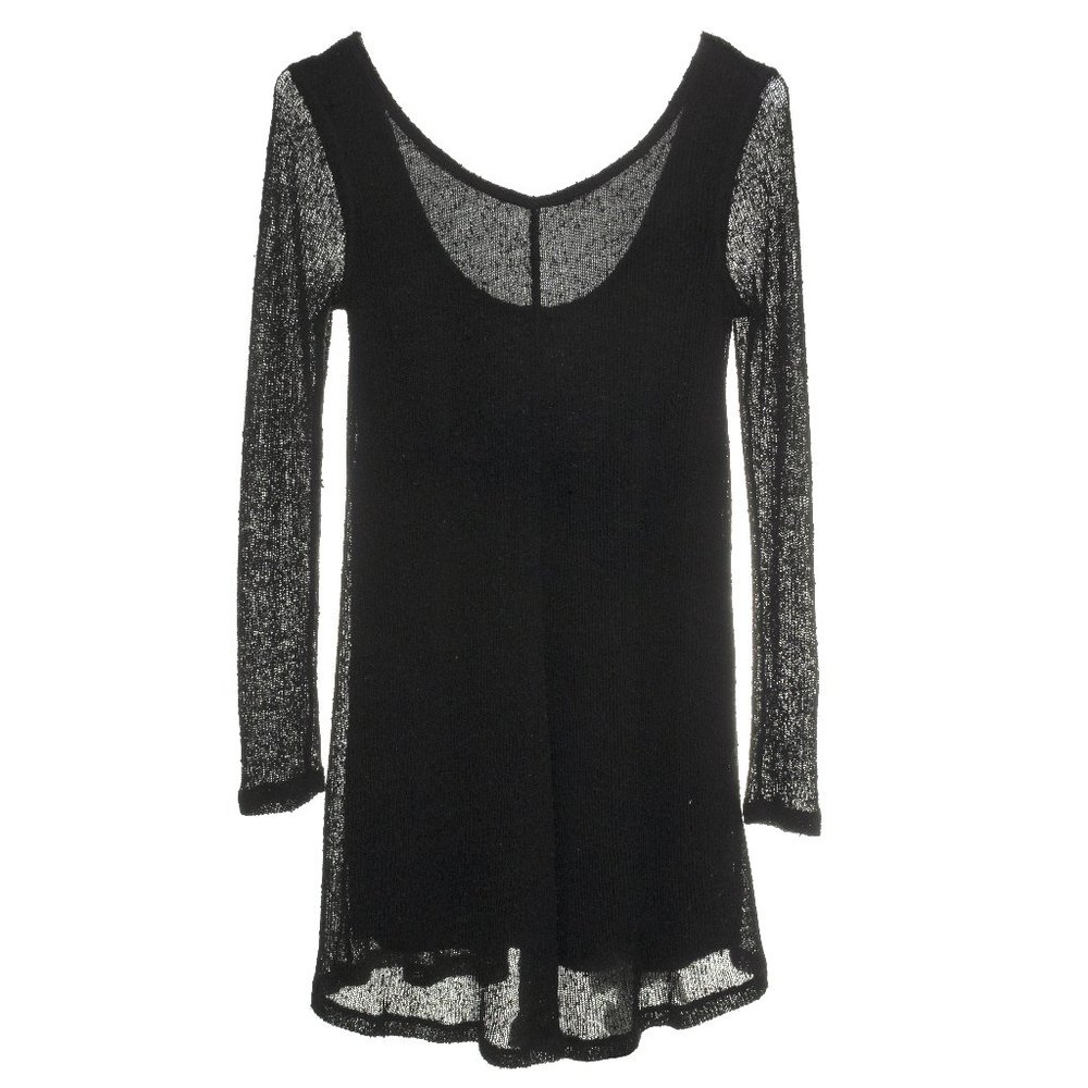 Others Follow Black Long Sleeve Knit Dress A-Line LBD Size Small